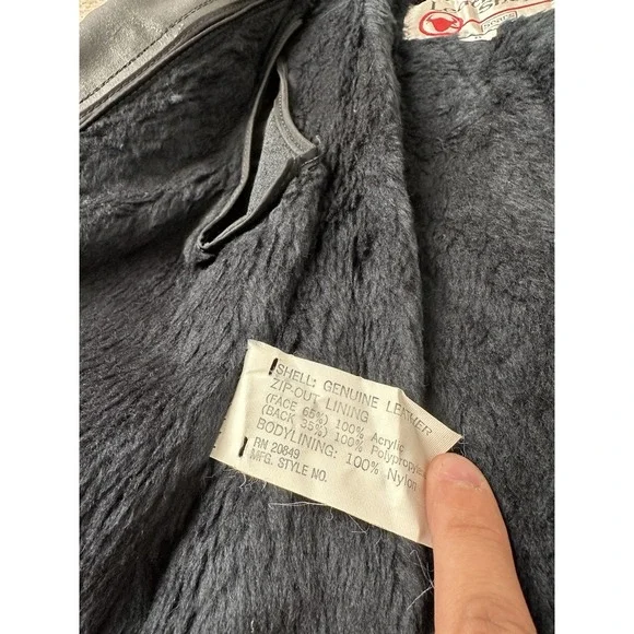 Vnt Womens Leather Jacket 90s THE Leather Shop SEARS Casual Streetwear, Size 8 - Picture 10 of 12